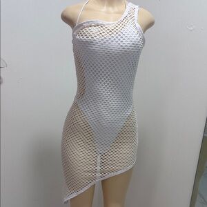 Women’s White Crochet Hole Coverup Dress